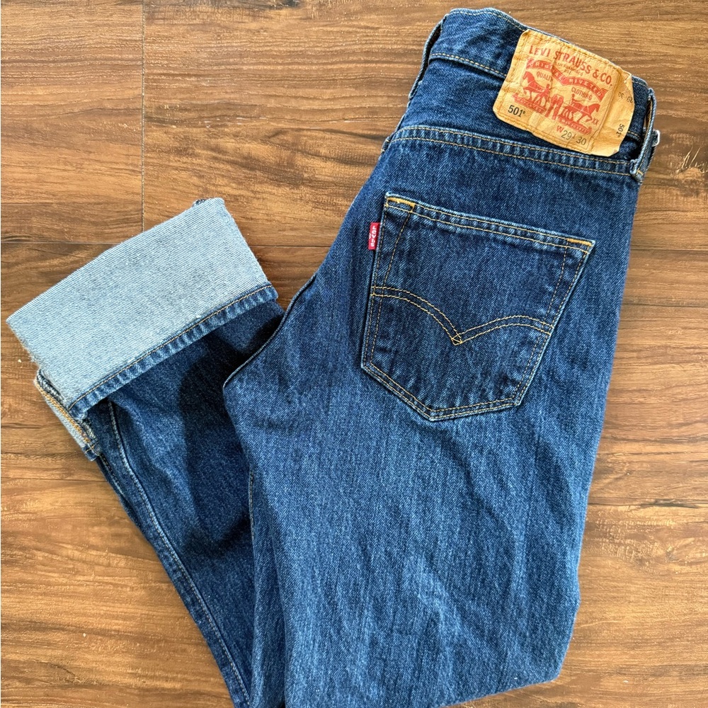 Levi's 501 jeans with folded bottom